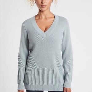 Athleta Soft Blue V-Neck Sweater